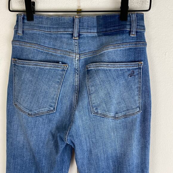 DL1961 Bridget Cropped Boot Jeans Size 26 Ludgate Blue Raw Hem Classic Staple - Picture 12 of 15